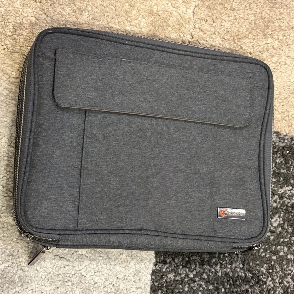 Q-smile Cable Organizer Bag Double Layer Water Resistant 12x9x2 Gray